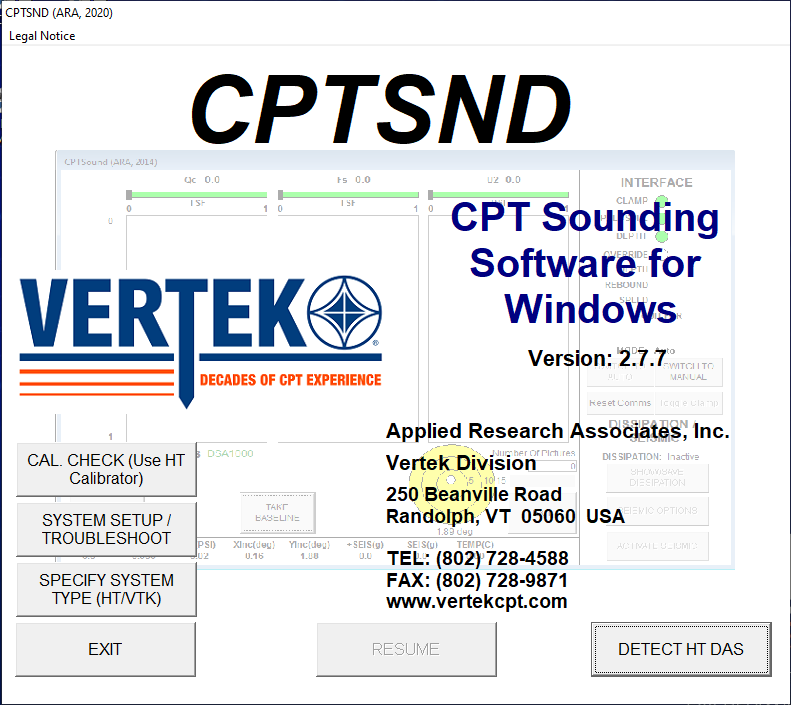 Vertek CPT Data